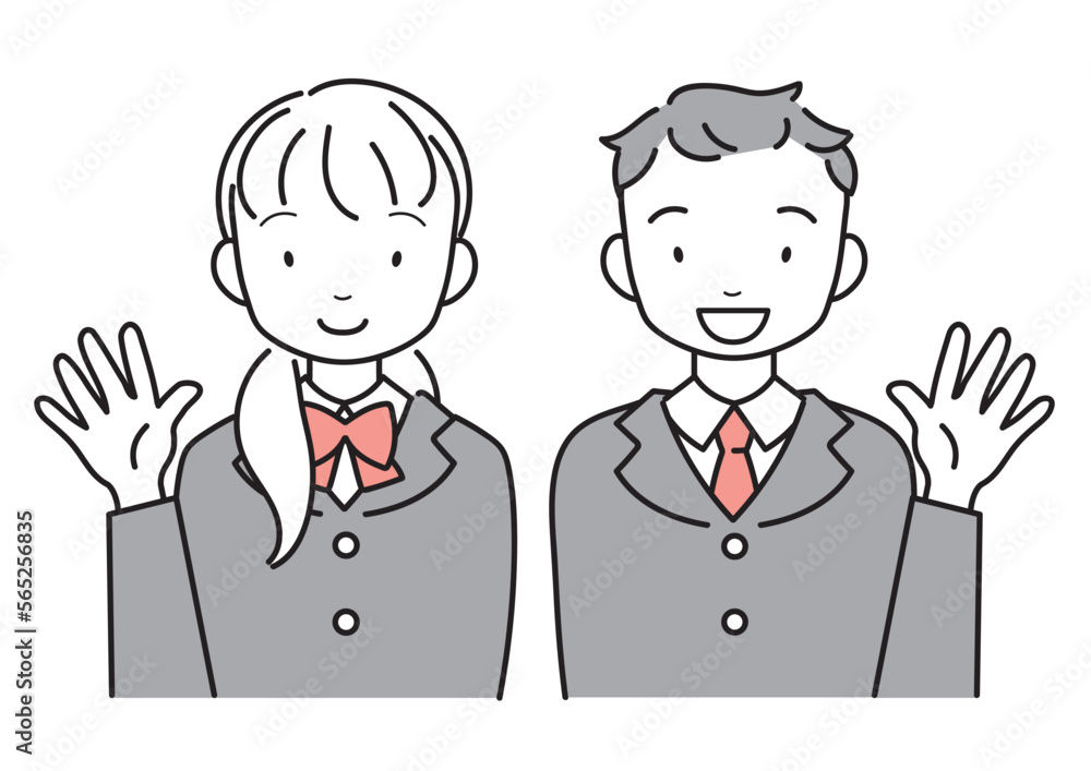 制服を着た笑顔の中学生・高校生