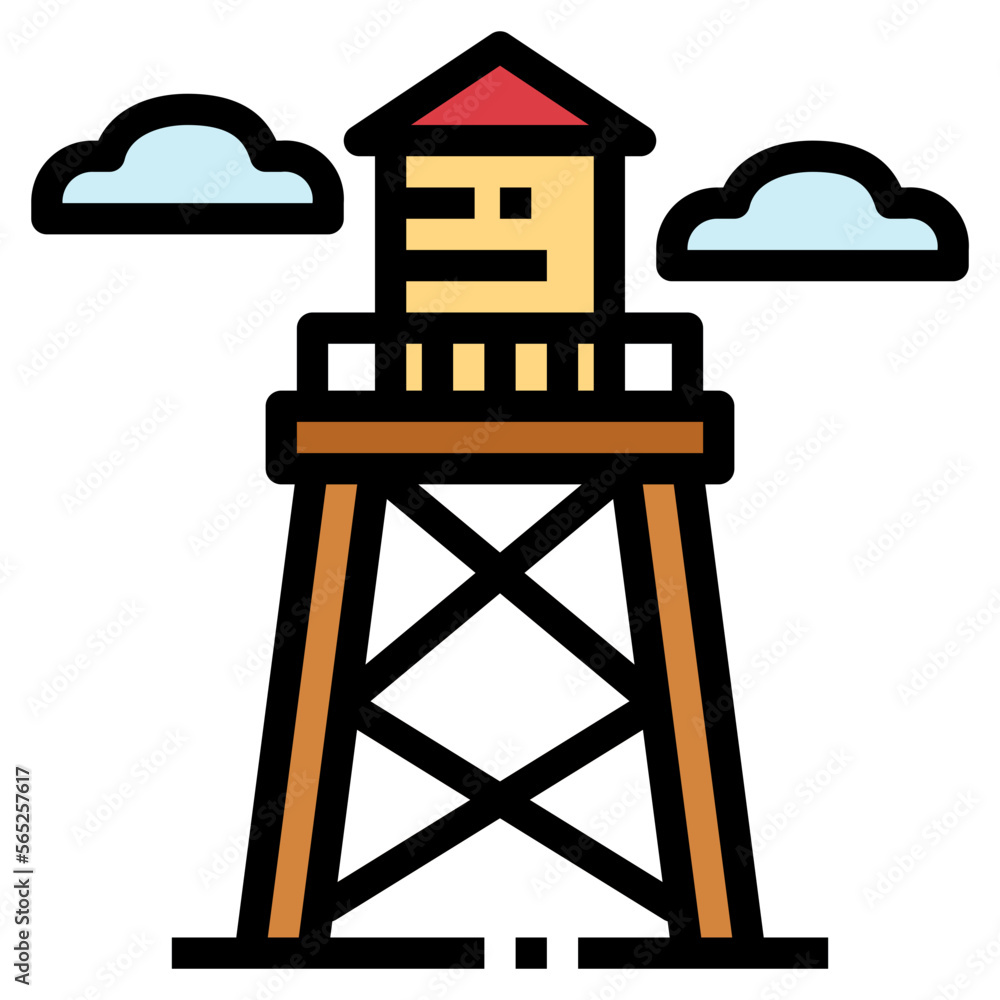 water tower filled outline icon style water tower filled outline icon style