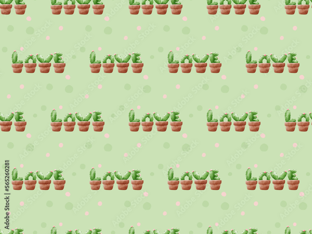 Cactus Tile Seamless Patterns Background