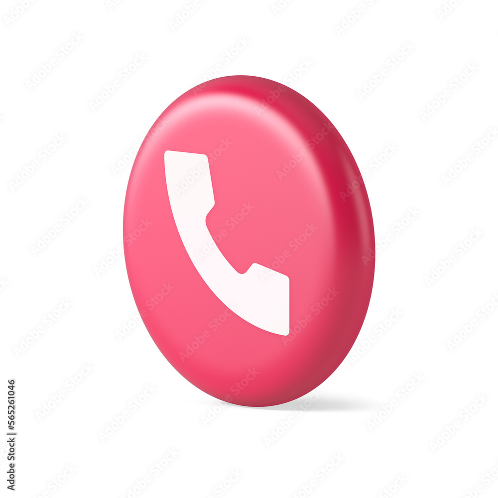 Helpline hotline call center phone handset circle button 3d round realistic icon Helpline hotline call center phone handset circle button 3d round realistic icon