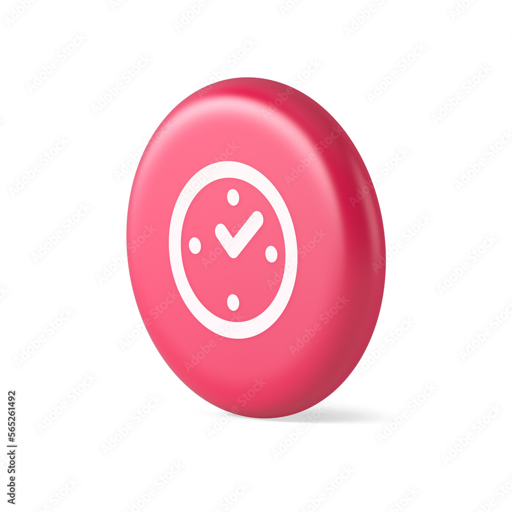 Watch time control button alarm clock deadline checking web app design 3d round realistic icon Watch time control button alarm clock deadline checking web app design 3d round realistic icon