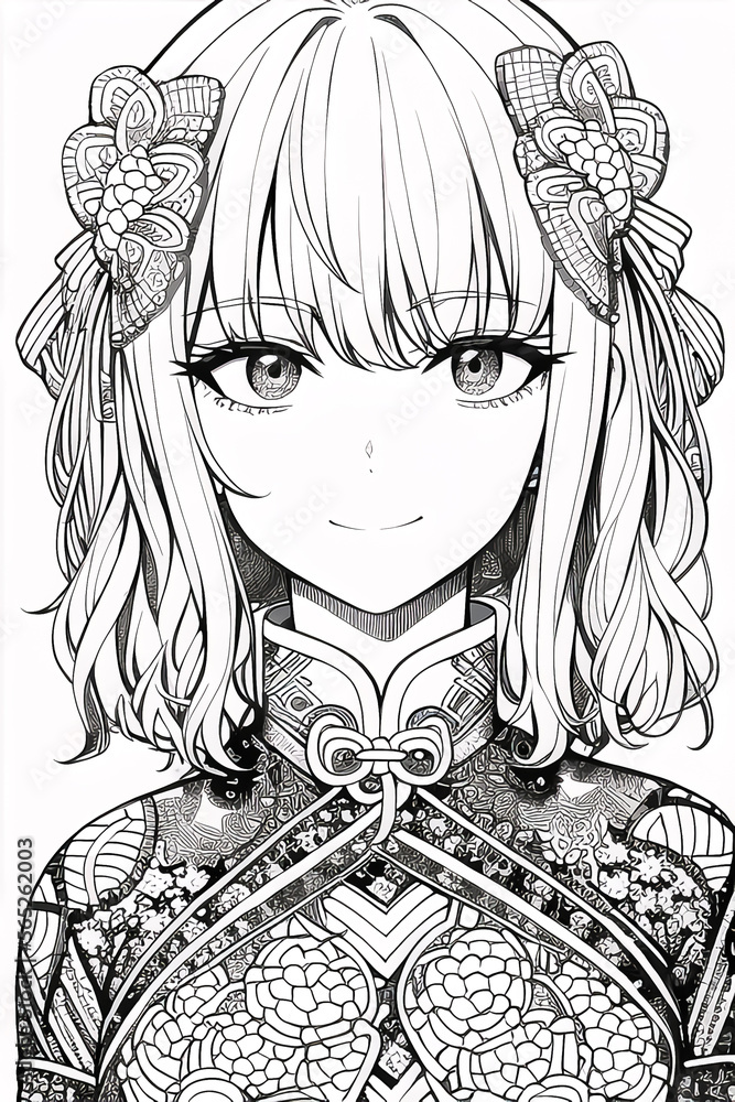 Colouring picture drawn in zentangle style. Coloring Book. Coloring book page Generative AI Content by NovelAI Colouring picture drawn in zentangle style. Coloring Book. Coloring book page Generative AI Content by NovelAI