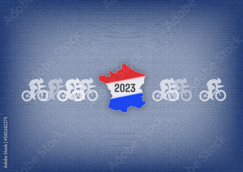 Graphisme pour le Tour de France 2003. Le logo Cyclistes lors de la course cycliste à Silouette, France et l'année. photo