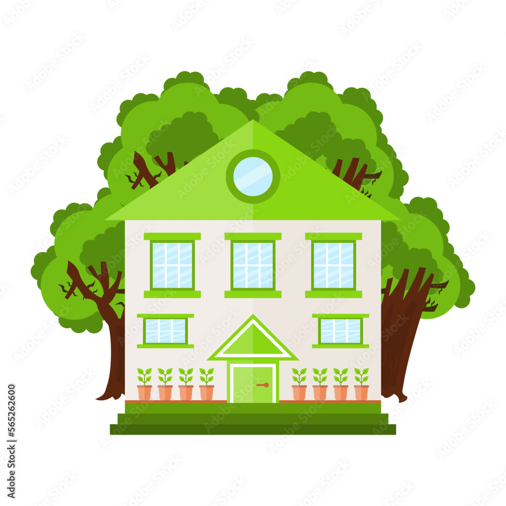 Eco House Icon Style