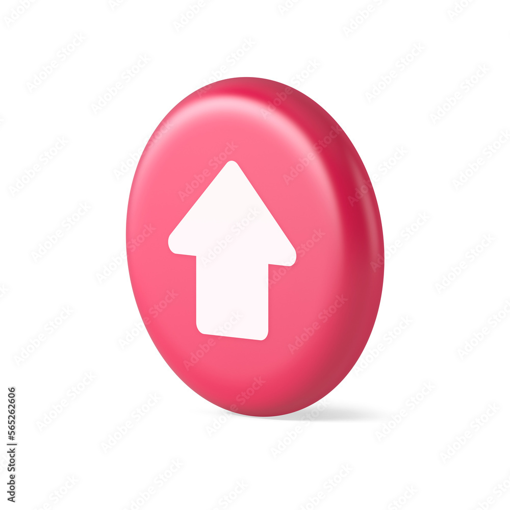 Arrow up button directional pointer cyberspace cursor 3d round realistic icon Arrow up button directional pointer cyberspace cursor 3d round realistic icon