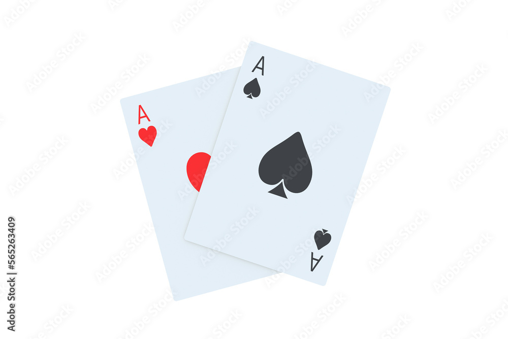 Playing cards isolated on white background. 3d render Playing cards isolated on white background. 3d render