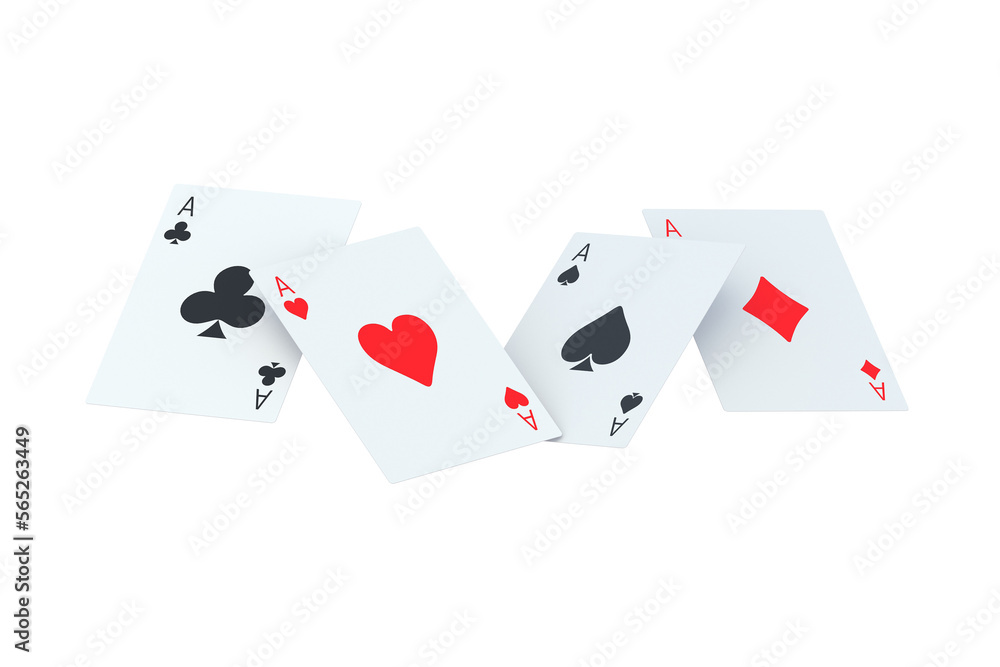 Playing cards isolated on white background. 3d render Playing cards isolated on white background. 3d render
