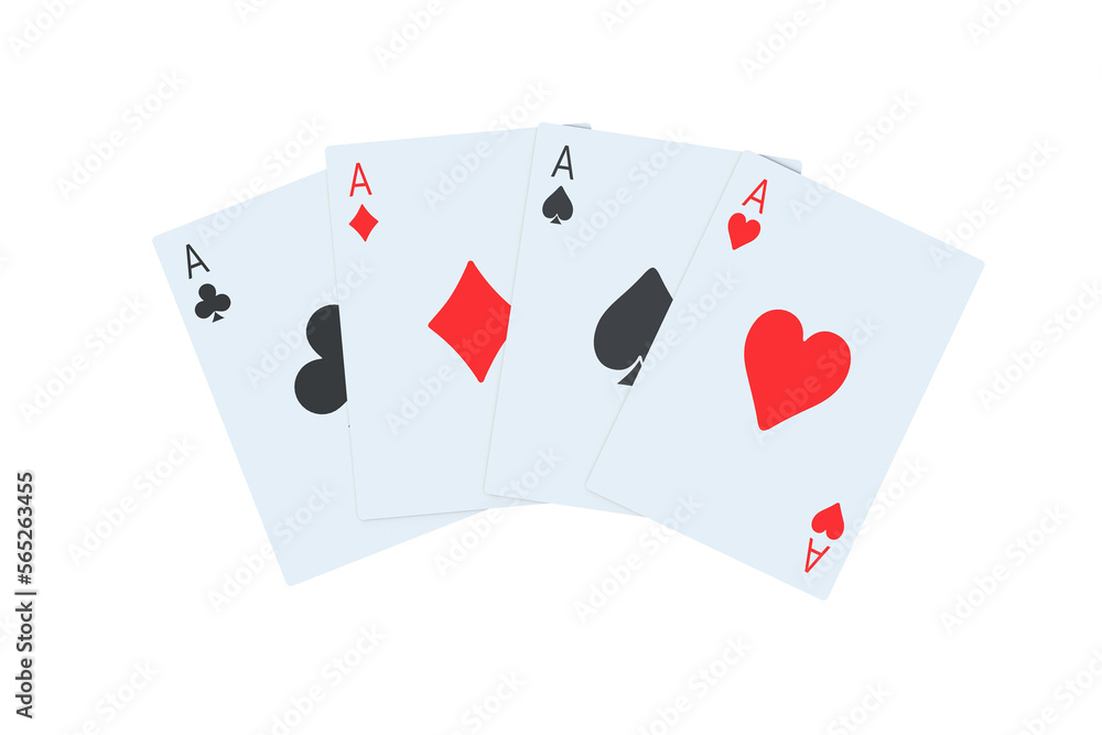 Playing cards isolated on white background. 3d render Playing cards isolated on white background. 3d render