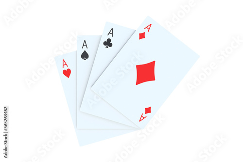 Playing cards isolated on white background. 3d render