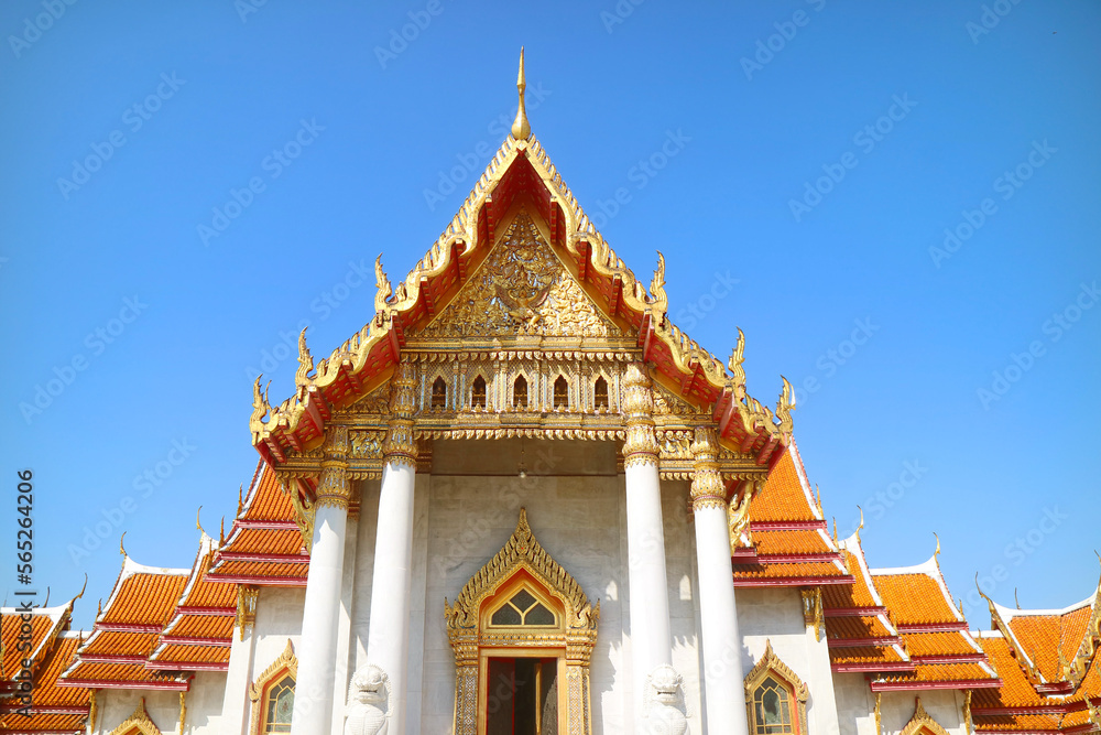 The Marble Temple or Wat Benchamabophit Dusitvanaram, One of the Best-known Temples in Bangkok, Thailand