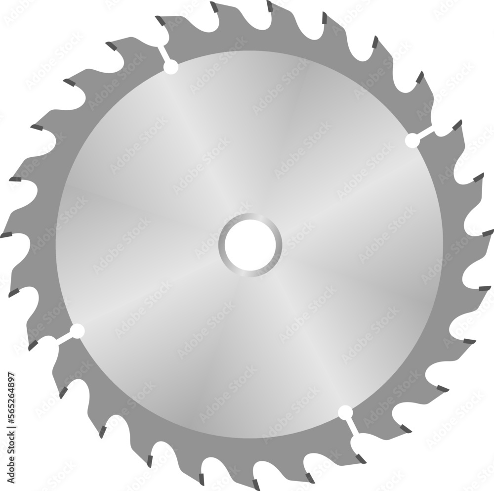 Circular saw blade on an isolated white background. Tool for cutting
