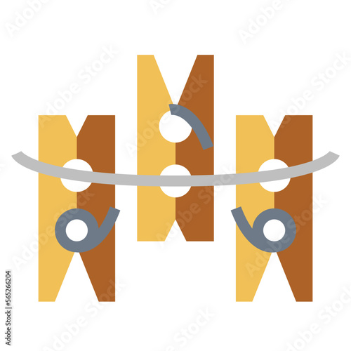 clothespin flat icon style