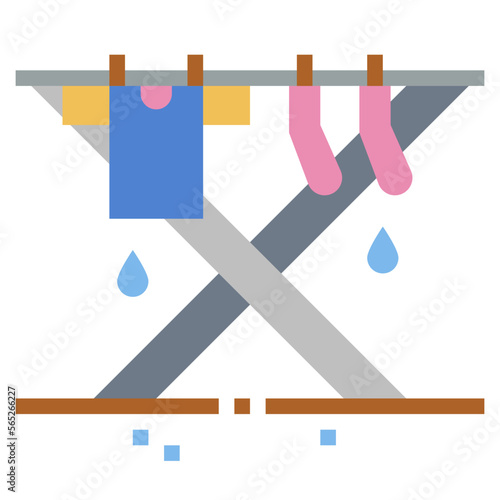 drying flat icon style