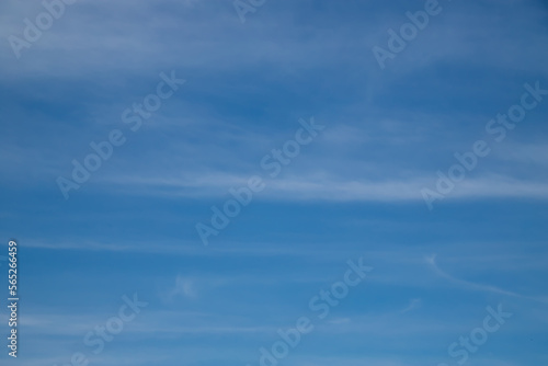 Blue clear sky, few clouds. Blue sky cirrus clouds.