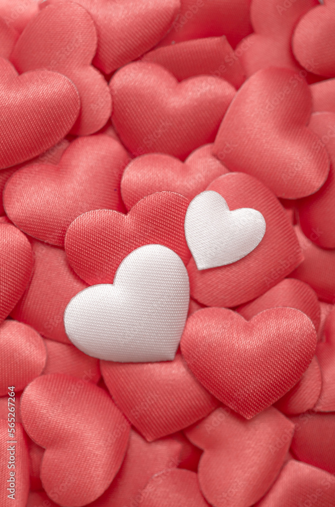 Love. St. Valentine's Day Beautiful background from hearts. Concept of love and romance. Red and pink hearts are beautifully laid out. Space for copy space and lettering. Valentine card Love. St. Valentine's Day Beautiful background from hearts. Concept of love and romance. Red and pink hearts are beautifully laid out. Space for copy space and lettering. Valentine card