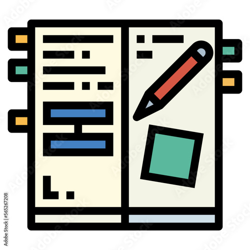 homework filled outline icon style