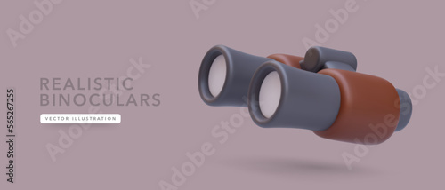 3d realistic binocular with shadow