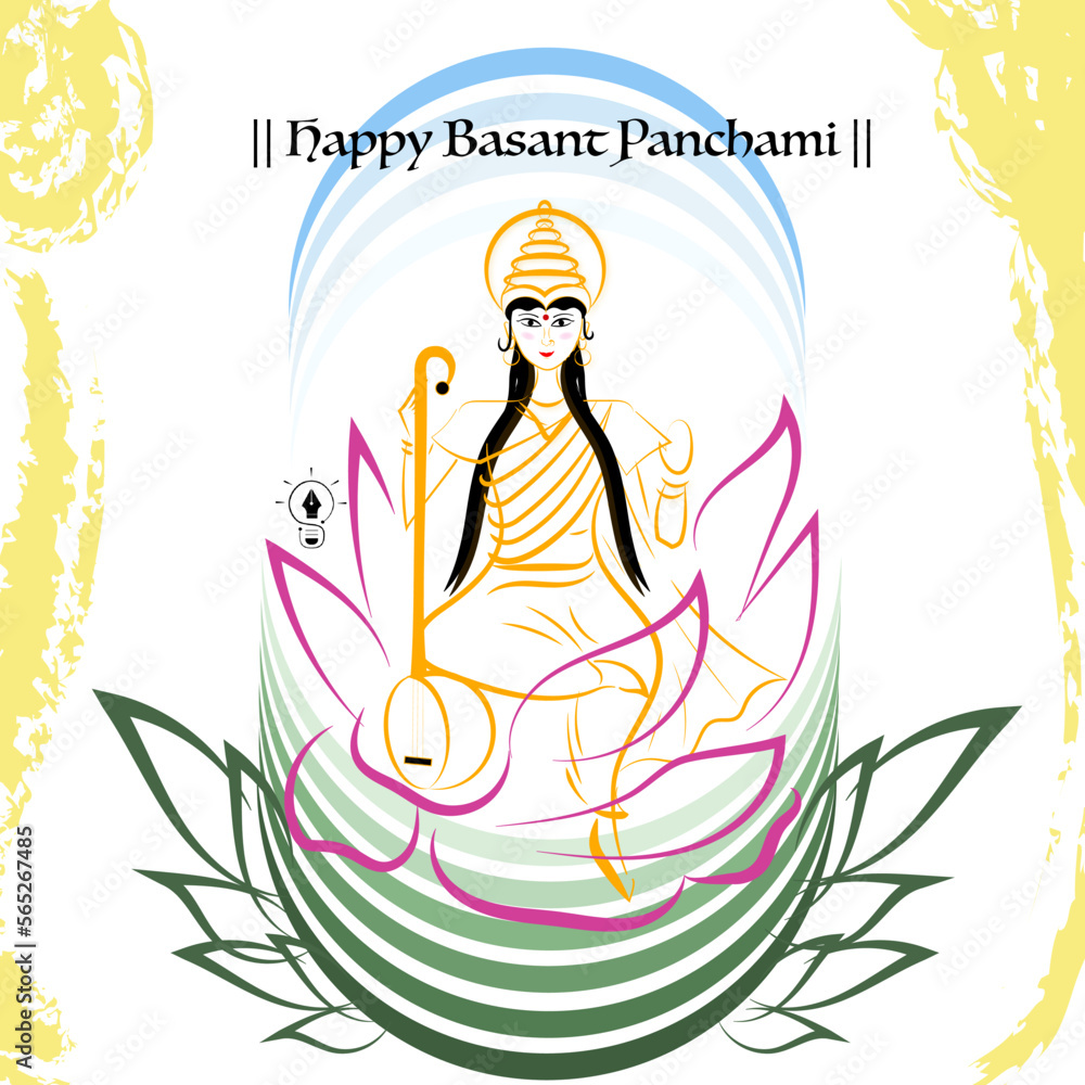 Happy Basant Panchami Illustration Happy Basant Panchami Illustration