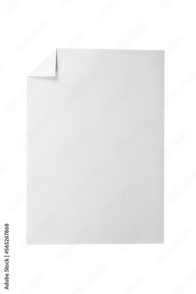 Blank white paper page folded corners isolated on transparent background png file Blank white paper page folded corners isolated on transparent background png file