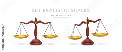 Set of 3d realistic scales