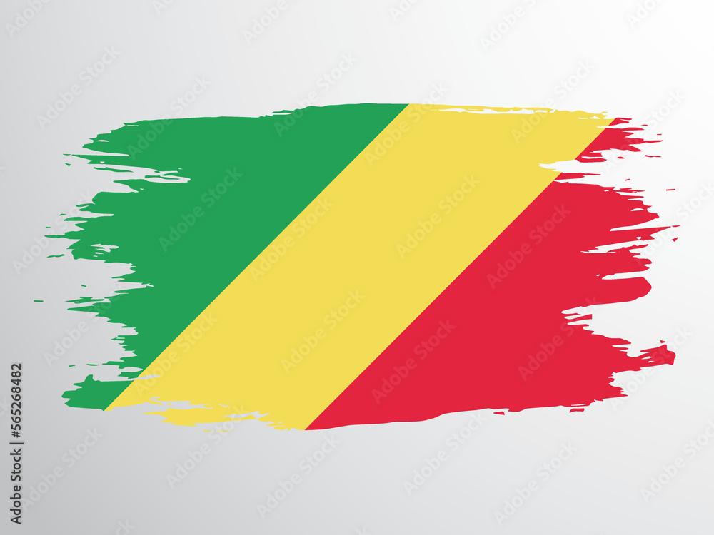 Vector flag of Congo painted with a brush Vector flag of Congo painted with a brush