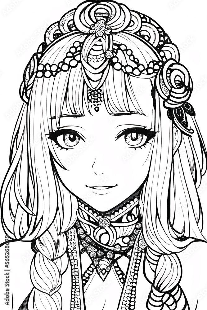Colouring picture drawn in zentangle style. Coloring Book. Coloring book page Generative AI Content by NovelAI Colouring picture drawn in zentangle style. Coloring Book. Coloring book page Generative AI Content by NovelAI