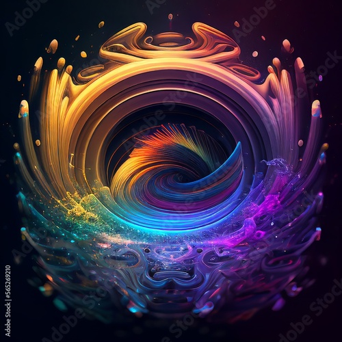 rainbow art splash AI Generated Art