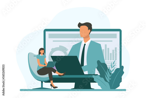 Business Analysis Flat Design Illustration