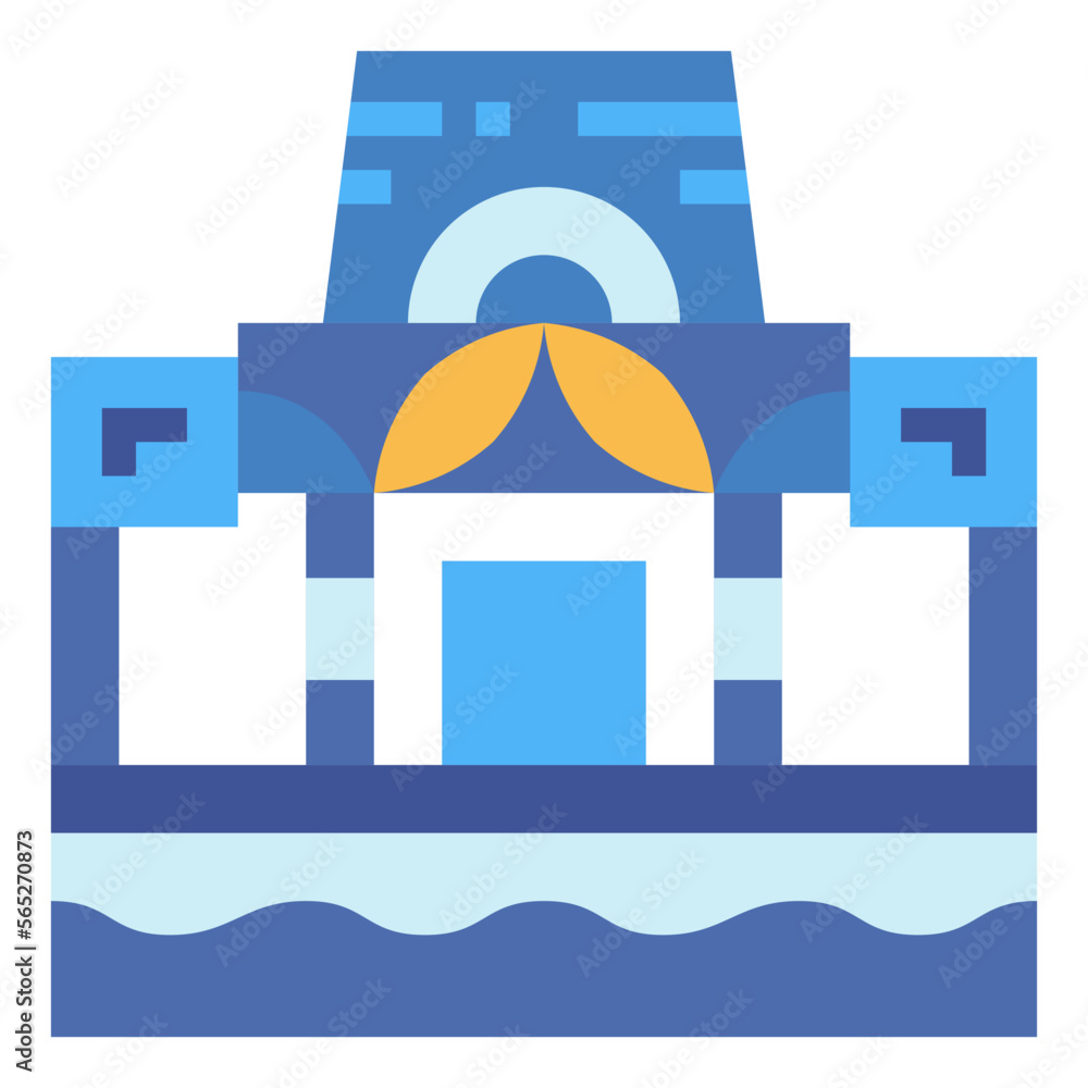 Naklejka premium museum flat icon style