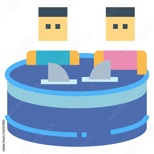 fish pond flat icon style