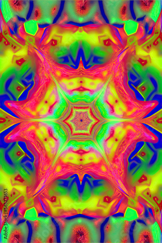 Psychedelic vintage pattern  background  generative ai
