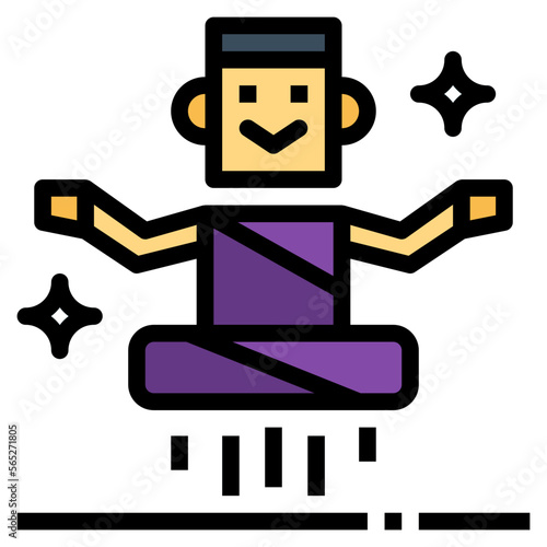 levitation filled outline icon style