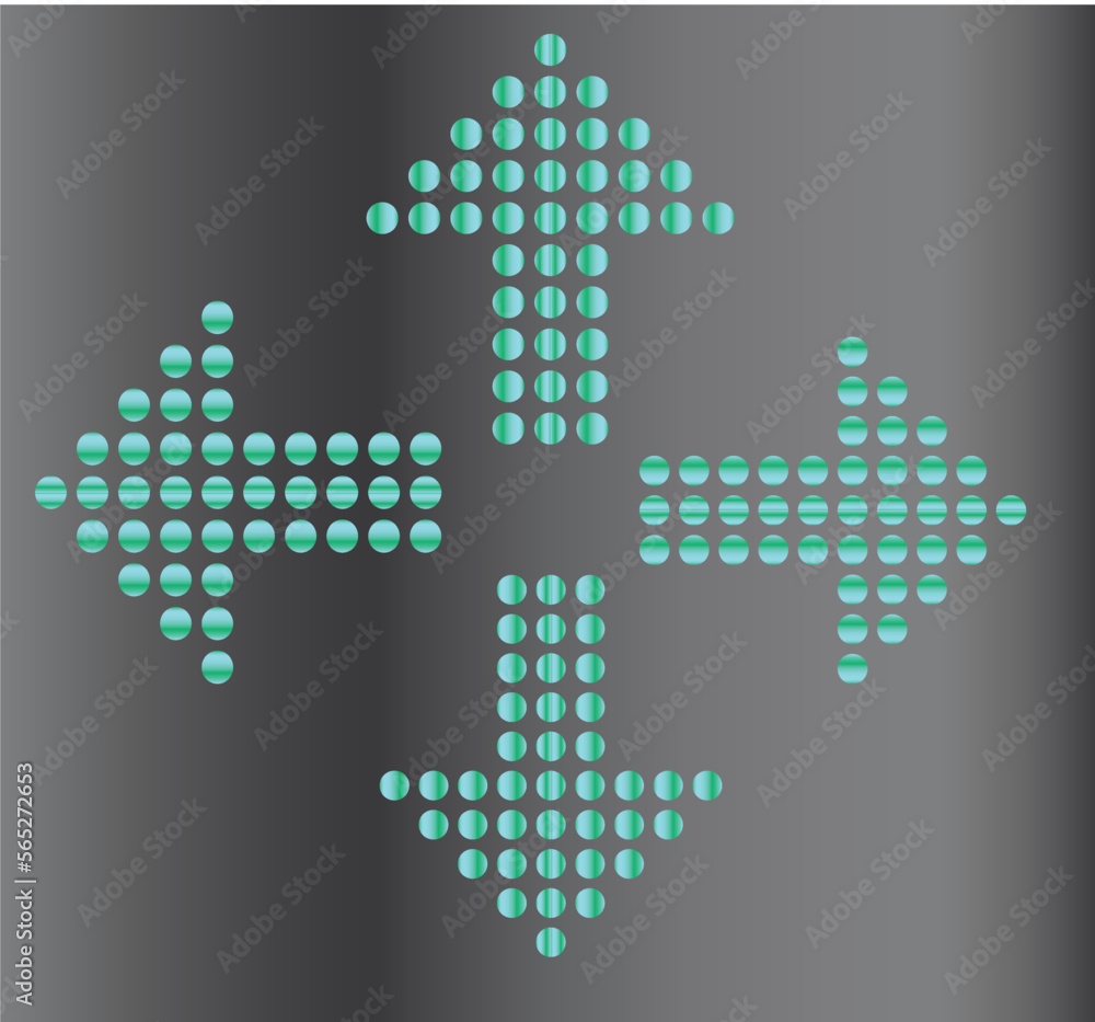 Fototapeta premium Arrow, Dot Arrow, Dotted direction Arrow, green arrow