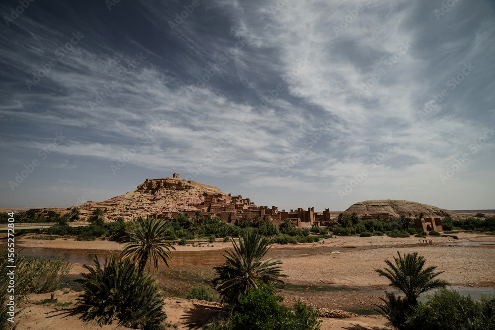 ajt bin haddu with sky and river maroko, cinematic city ajt bin haddu with sky and river maroko, cinematic city