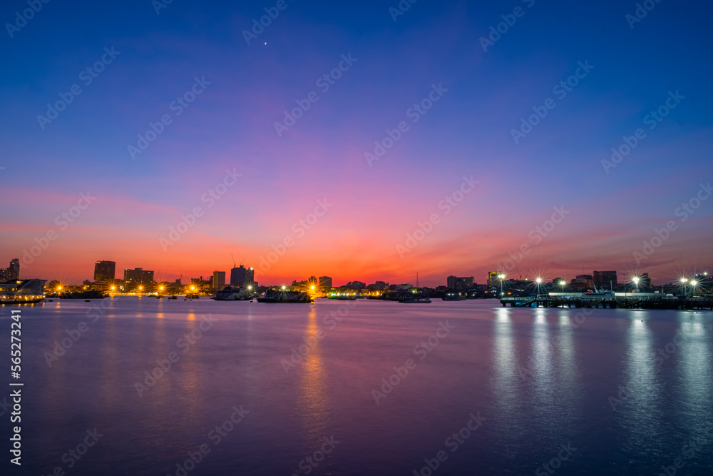 Morning sunrise at Pattaya, Thailand.