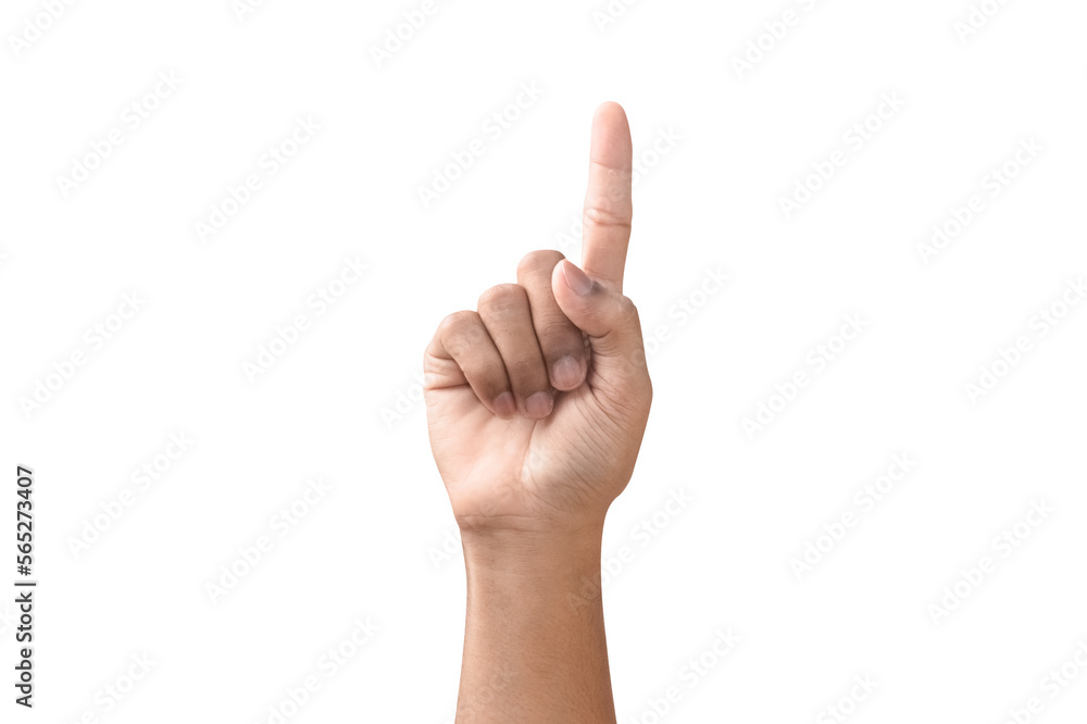 male hand showing number one isolated on white background male hand showing number one isolated on white background