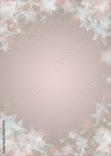 Vector Shiny Stars Confetti on Pink Background with Silver and White Light Spots. Magic Shiny Pastel Print. Baby Print. Gentle Stardust Pattern. Sparkle Festive Cover Design...