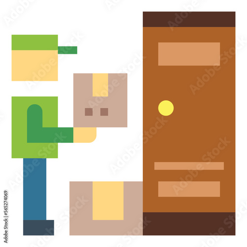 doorstep delivery flat icon style
