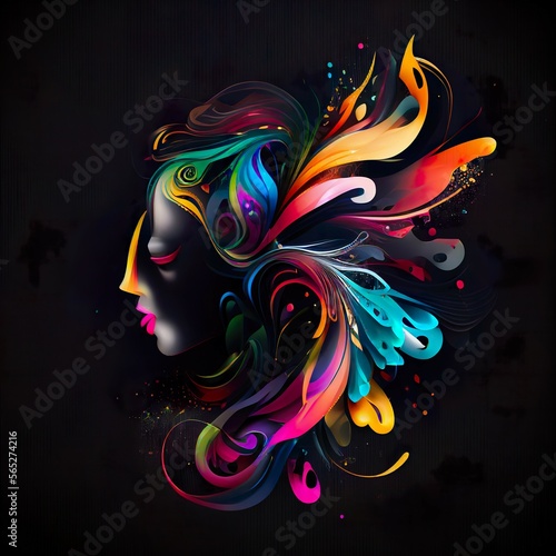 face abstract floral design background © Steeve