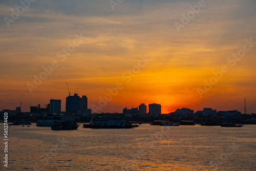 Morning sunrise at Pattaya, Thailand. © Panwasin