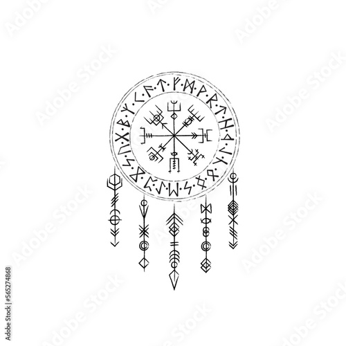 Scandinavian viking grunge pattern