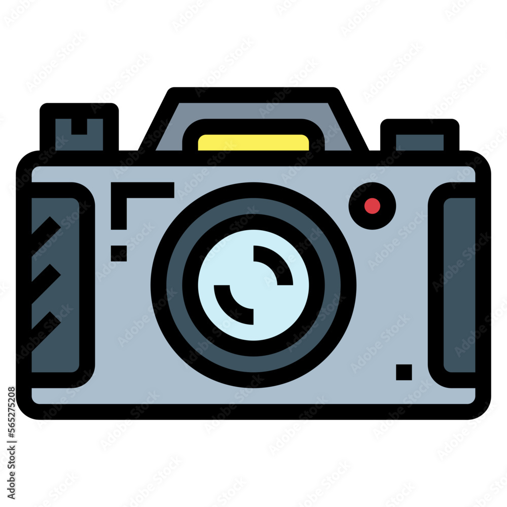 camera filled outline icon style camera filled outline icon style