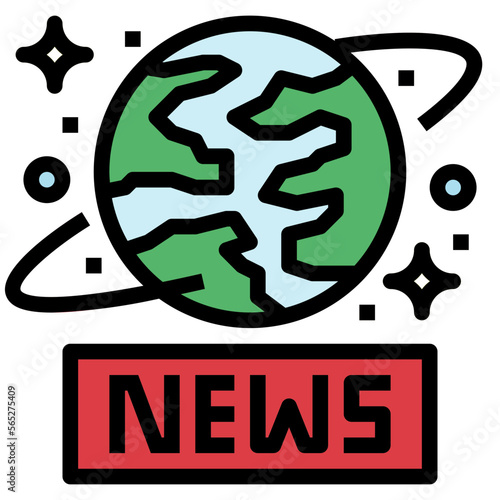 worldwide filled outline icon style