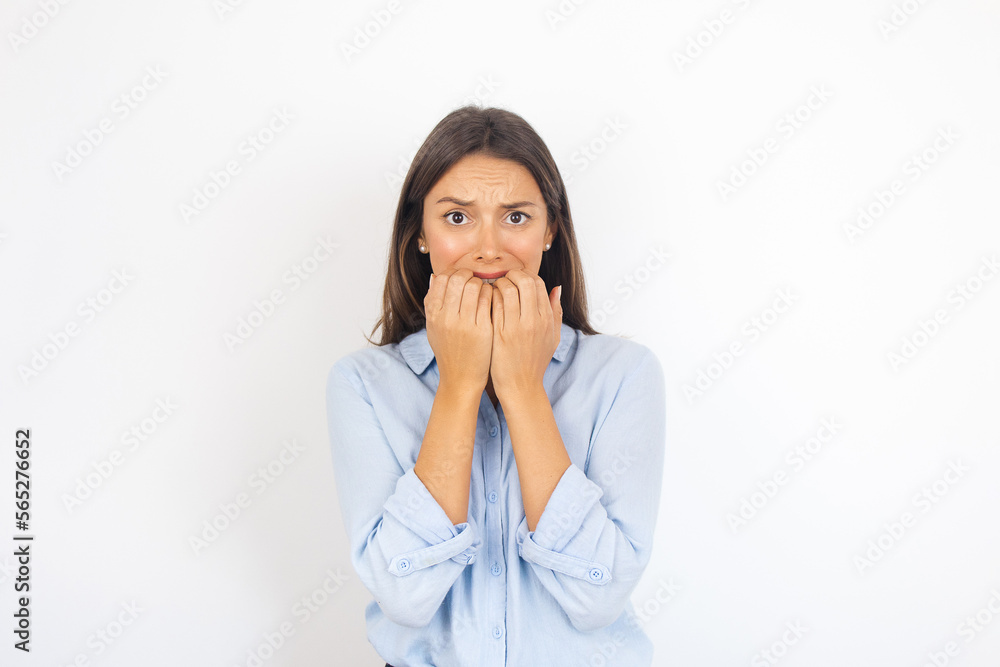 Portrait of a Woman Feeling Stressed Worried Anxiety Portrait of a Woman Feeling Stressed Worried Anxiety