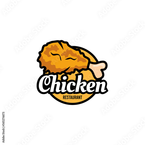 fried chicken logo and font, emblem, badge object graphic illustration