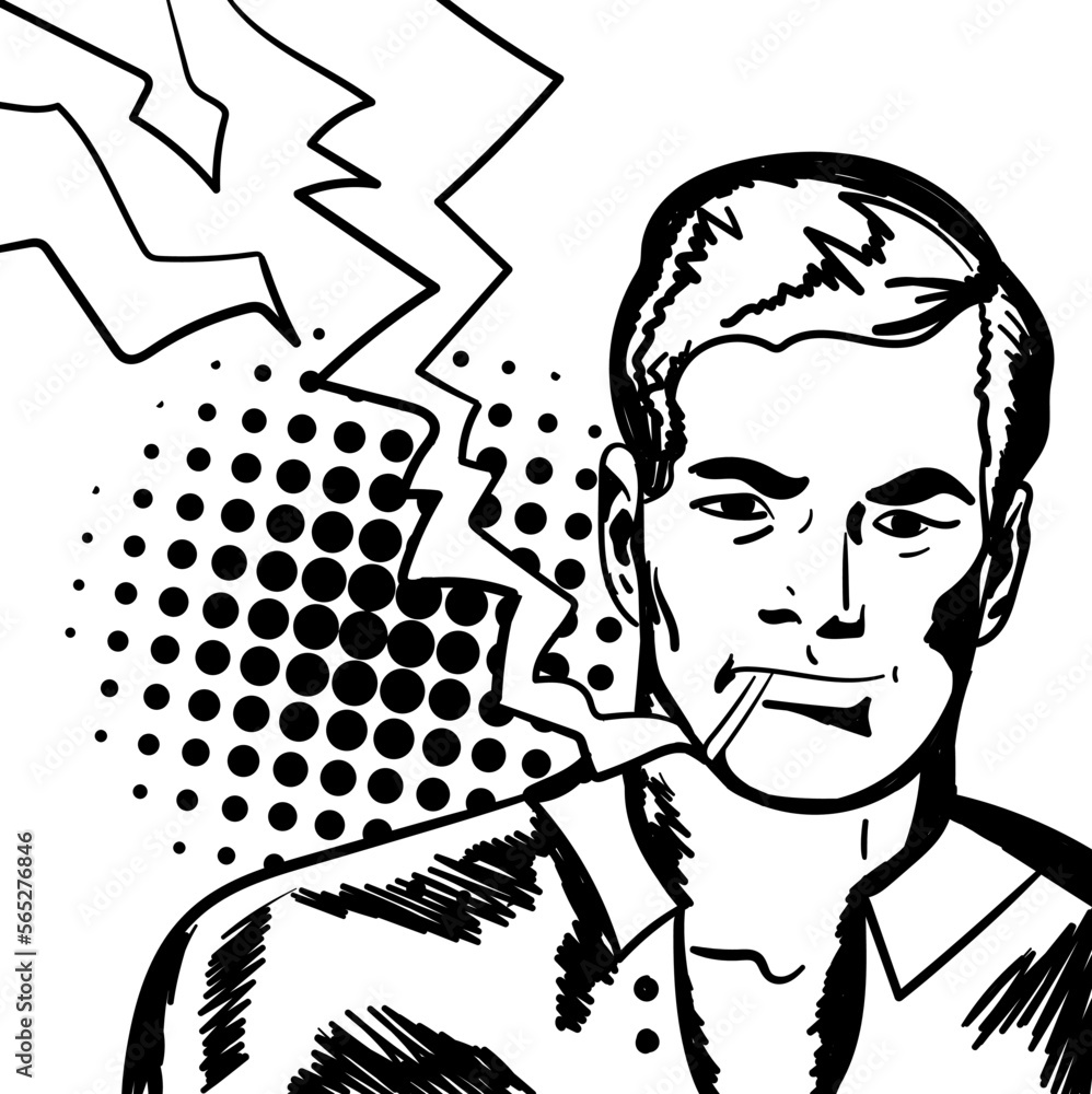 Fototapeta premium illustration of a smoking man