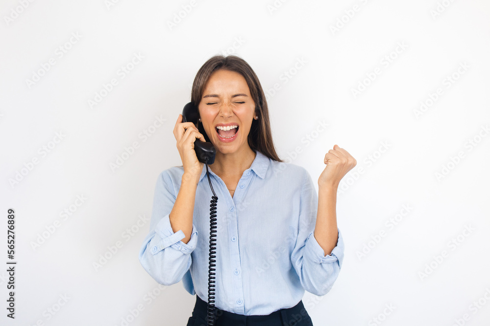 Woman Celebrating Success Achievement at Work Job Promotion Entrepreneur Trainee Intern Employee Woman Celebrating Success Achievement at Work Job Promotion Entrepreneur Trainee Intern Employee