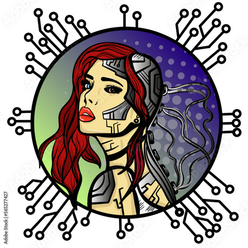 illustration of female android
