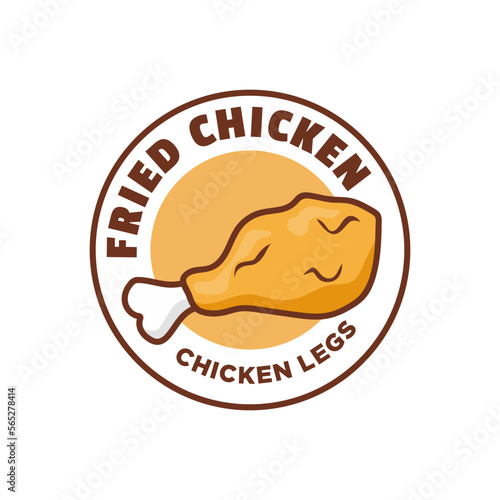 fried chicken logo and font, emblem, badge object graphic illustration