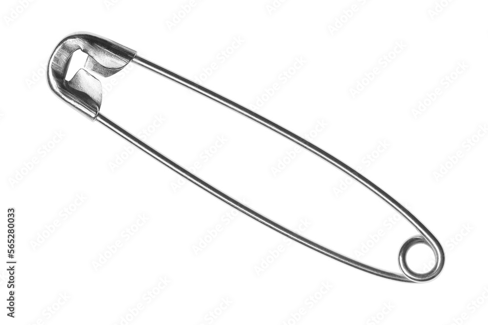 Closed safety pin, isolated on white background Closed safety pin, isolated on white background